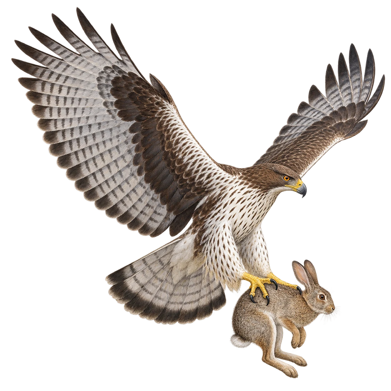 Habichtsadler: Überraschungsjagd · Verfolgungsjagd · Gemeinschaftsjagd