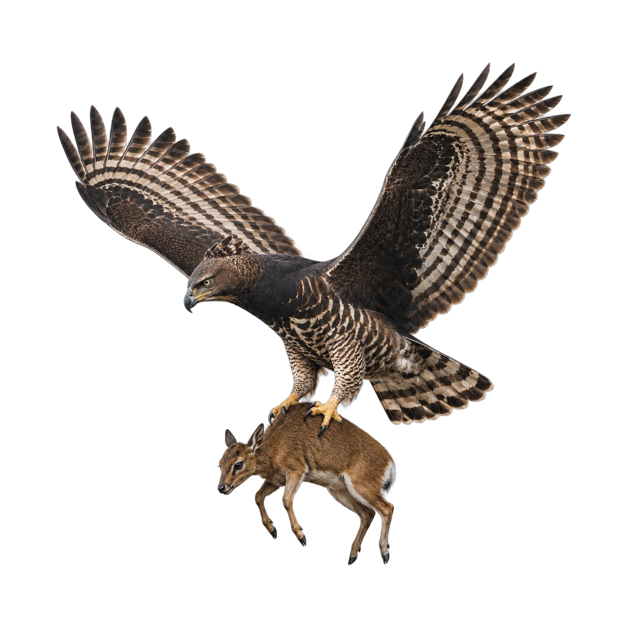 Kronenadler: Überraschungsjagd · Ansitzjagd · Gemeinschaftsjagd