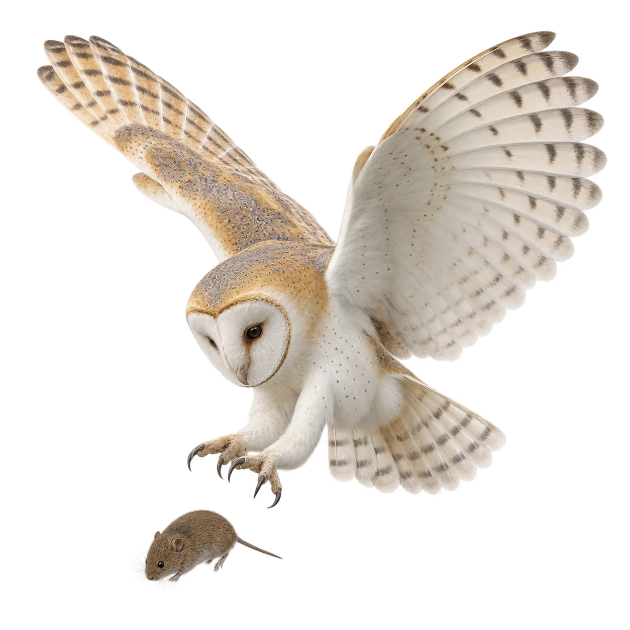 Schleiereule: Leiser Jagdflug · Suchflug · Ansitzjagd