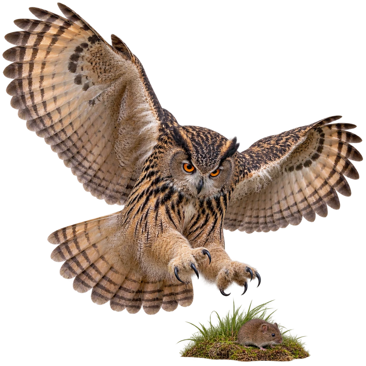 Uhu: Ansitzjagd · Suchflug · Leiser Jagdflug