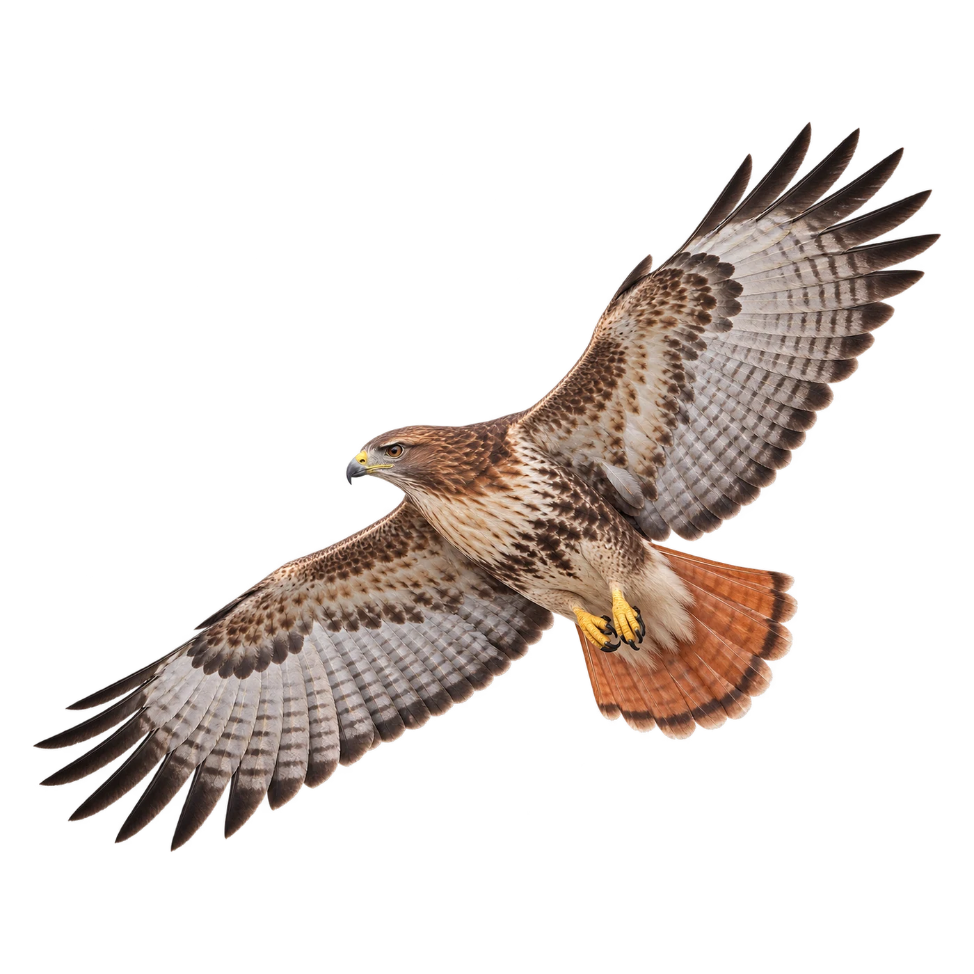 Rotschwanzbussard – Altvogel, Farbform Hell